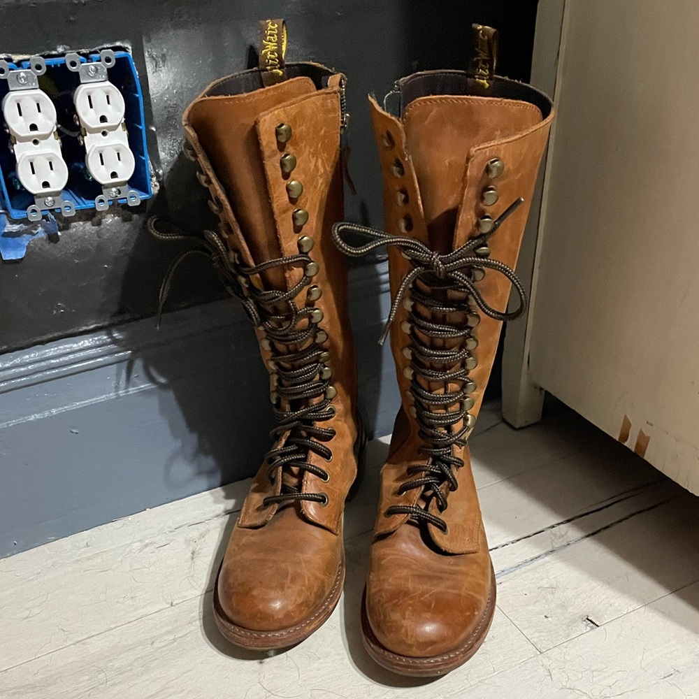 Dr. Martens Tan Leather Lace-Up Boots